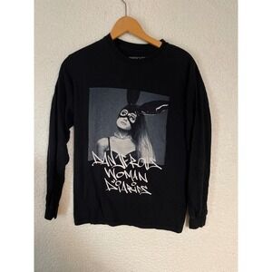 Ariana Grande Dangerous Woman Diaries Black Long Sleeve Graphic T-Shirt Small